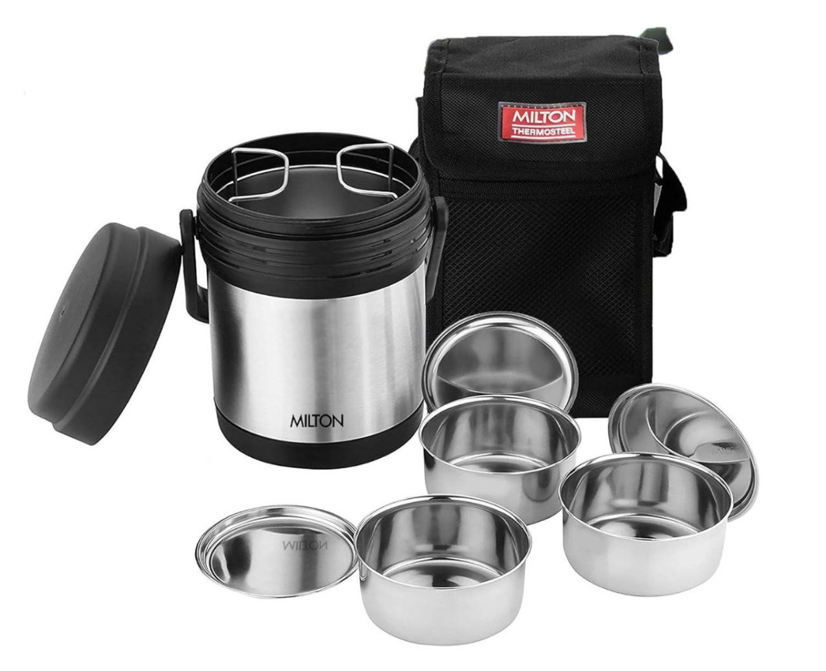 Milton Thermosteel Hot Meal 3 Container Lunch Box Silver 799 – Best Price i