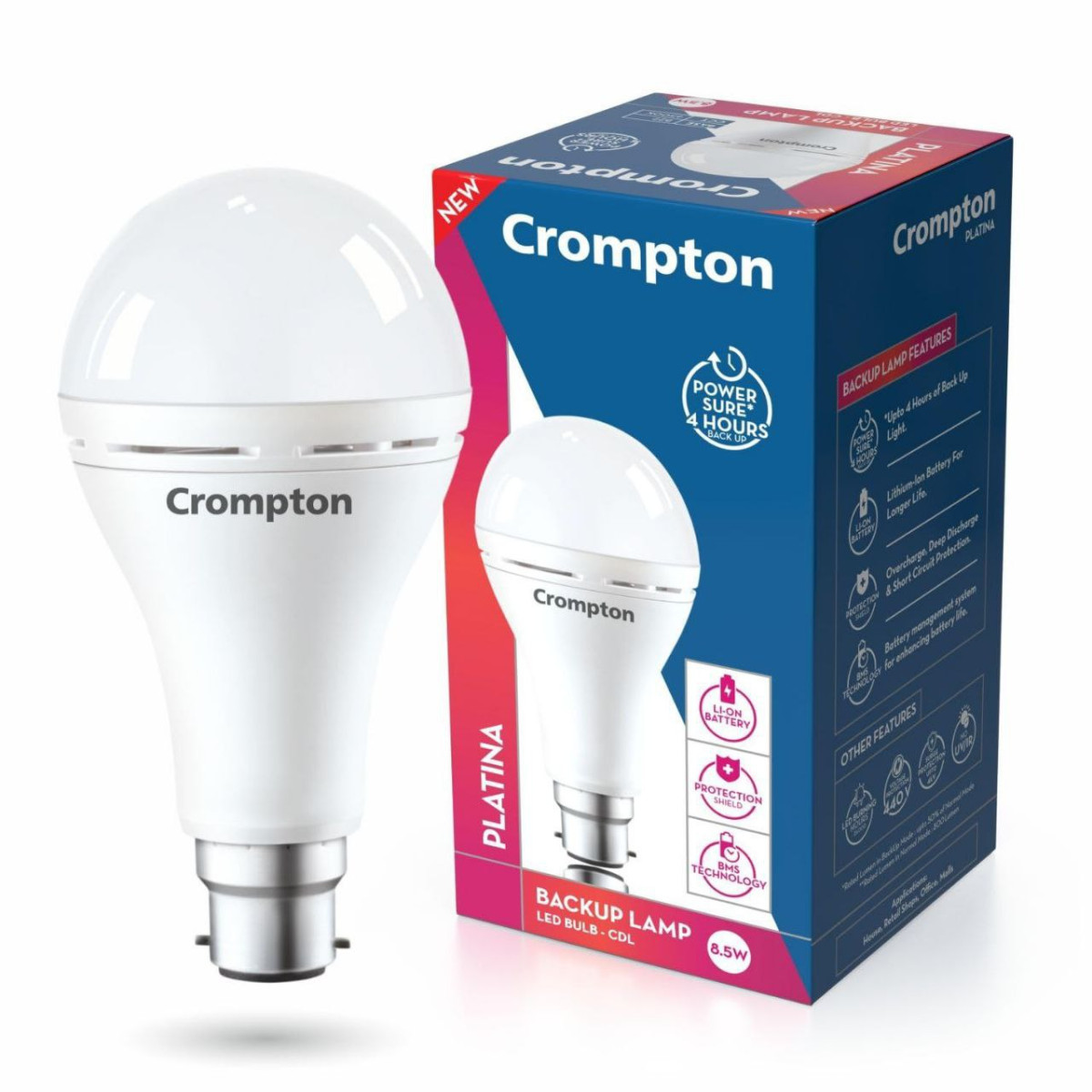 Crompton 8 5w Emergency Led Bulb Backup Lamp 199 – Best Price in India