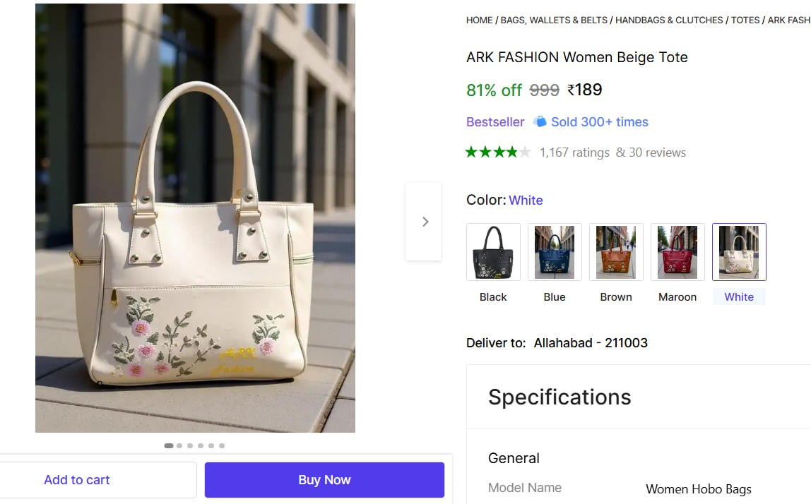 Women Hobo Bags 189 – Best Price in India