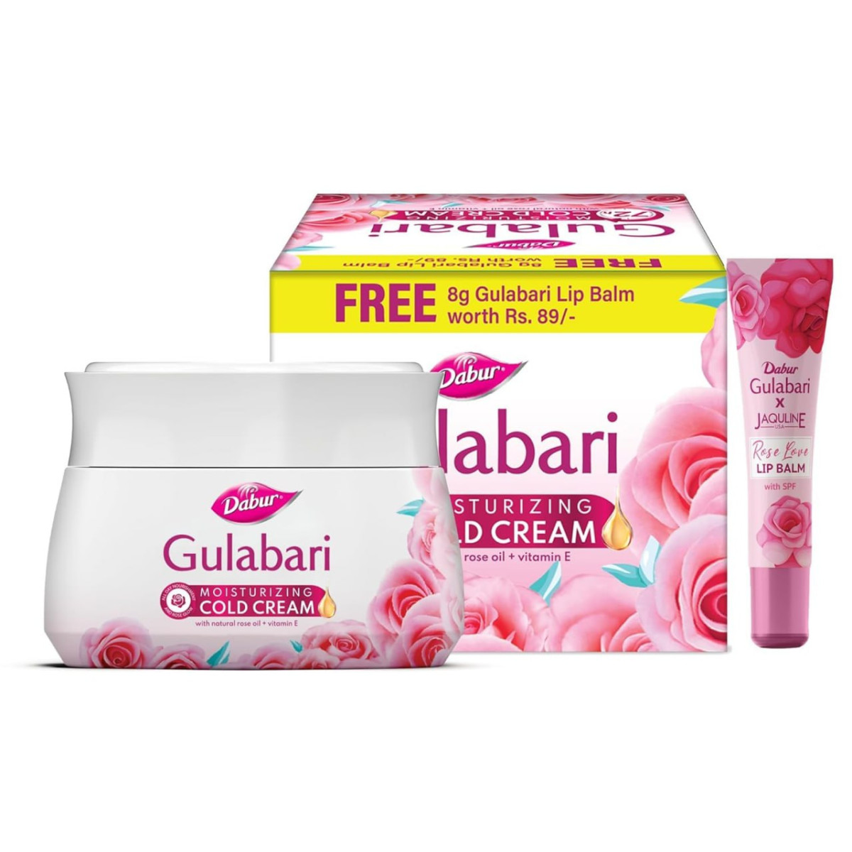 Dabur Gulabari Moisturizing Cold Cream 100g Lip Balm 72 – Best Price in Ind