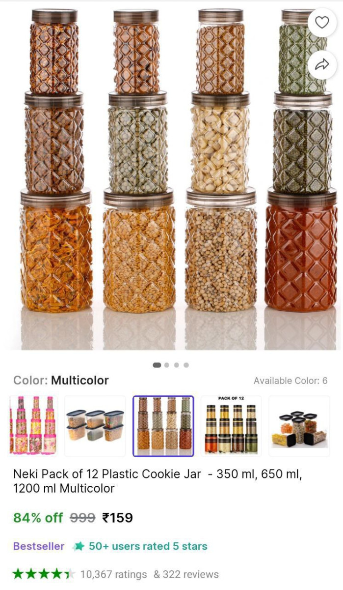Pack Of 12 Kitchen Container 159 – Best Price in India