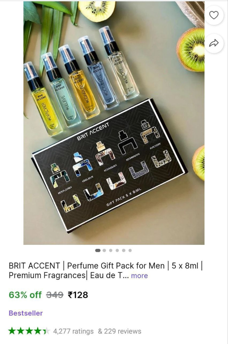 Brit Accent Perfume Gift Pack Of 5 128 – Best Price in India