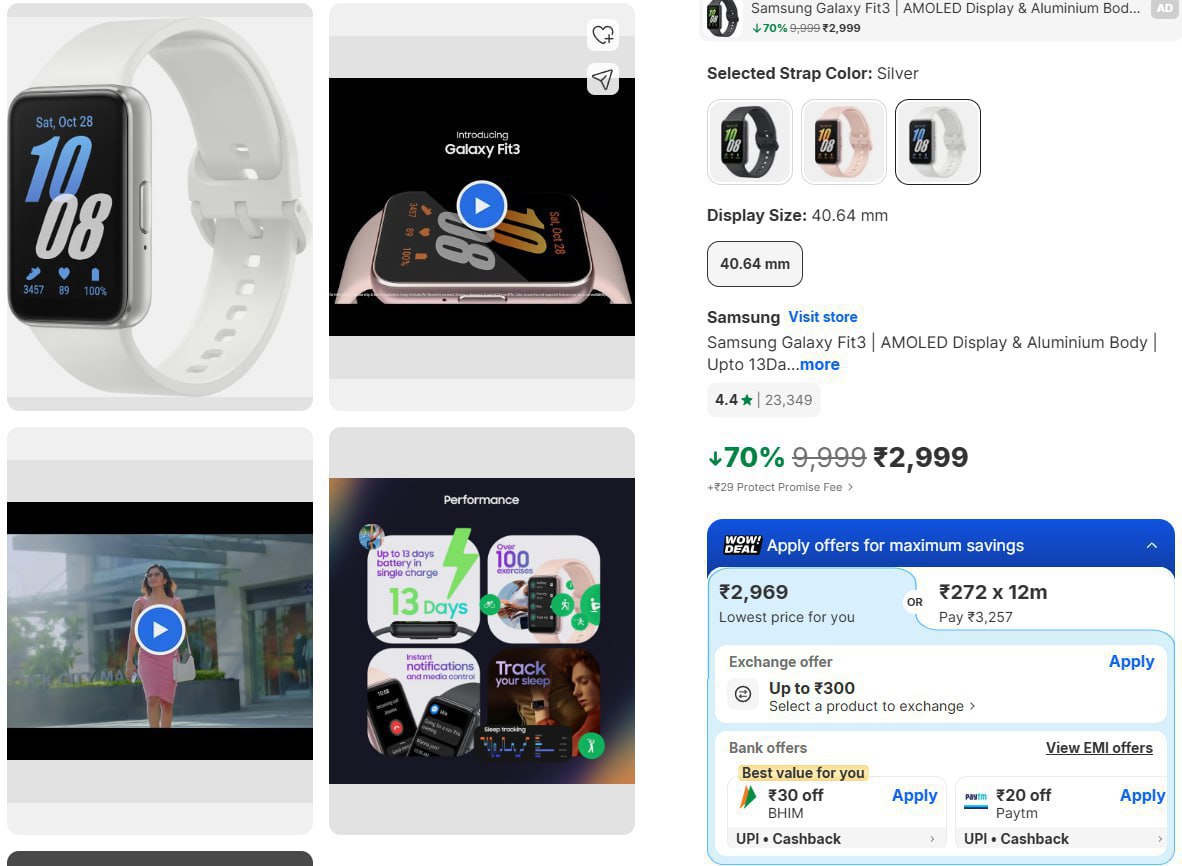Samsung Galaxy Fit3 2999 – Best Price in India