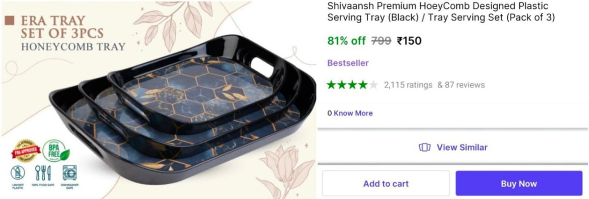 Shopsy Serving Tray (set Of 3) At 150 – Best Price in India