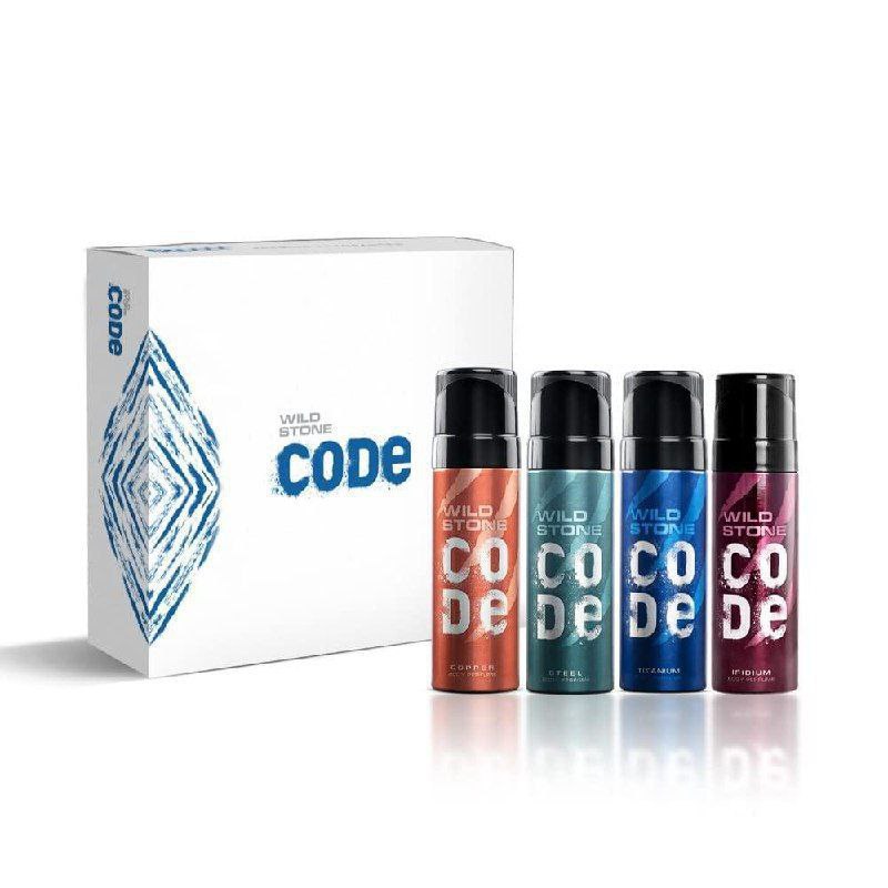 Wild Stone Code Travel Pack With Iridium Titanium Steel And Copper Perfume 