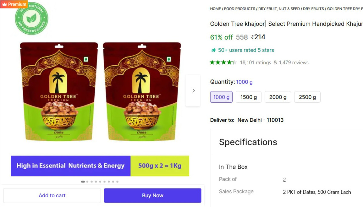 Dates 1kg 214 – Best Price in India