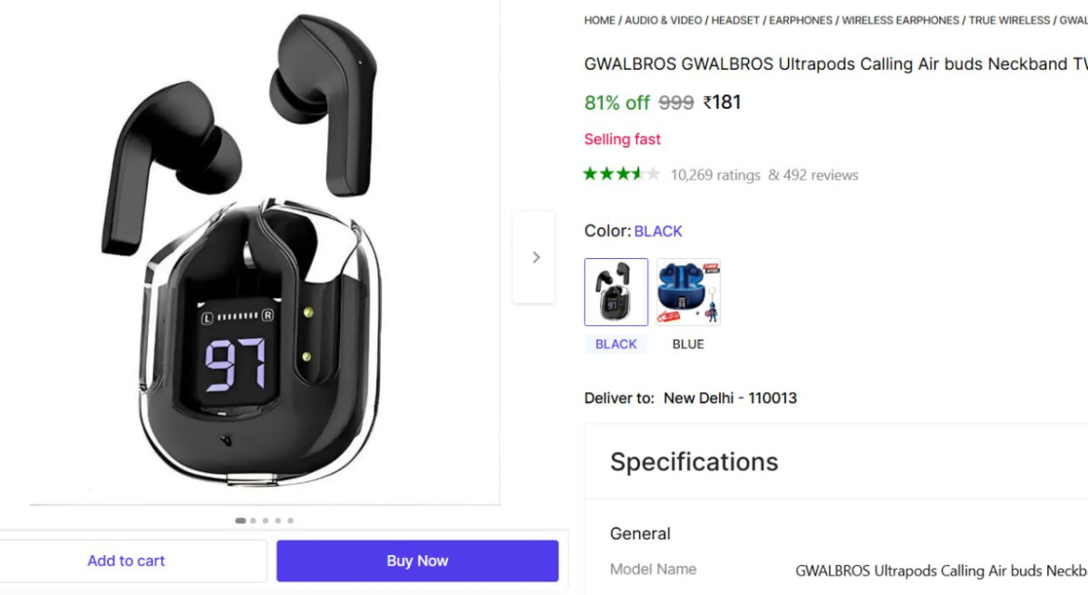 Gwalbros Ultrapods Calling Air Buds 162more – Best Price in India