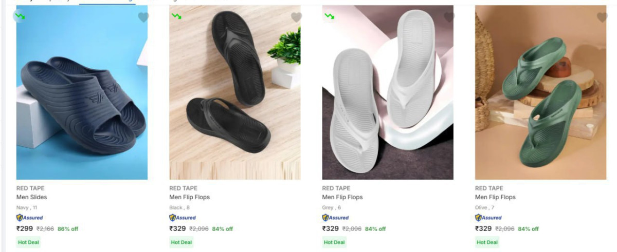 - Red Tape Slides For Men Sstarting Rs 299 – Best Price in India