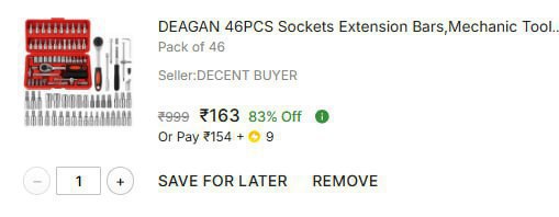 Deagan 46pcs Sockets Extension Rs 163 – Best Price in India