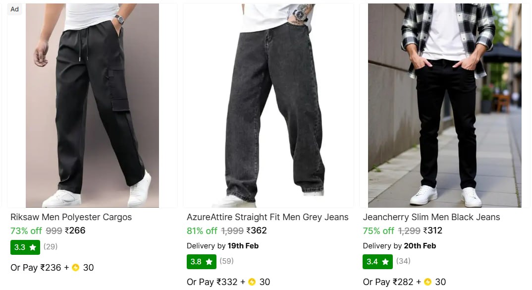 Men S Cargos 266 389 340 More – Best Price in India