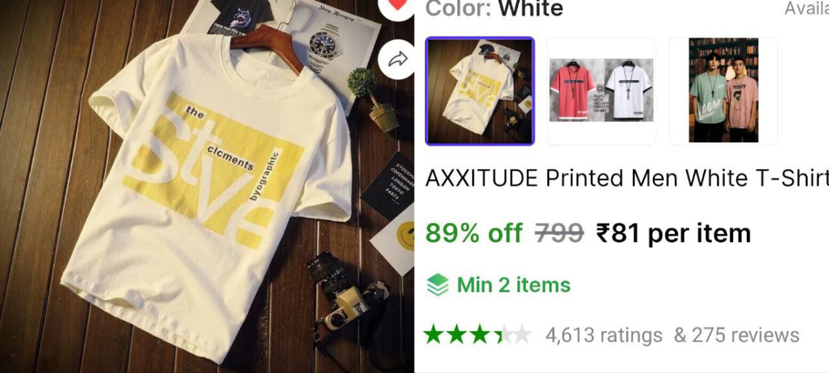 Hotdeal Loot This High Quality T-shirt At 80 - Rupeeslink – Best Price in I