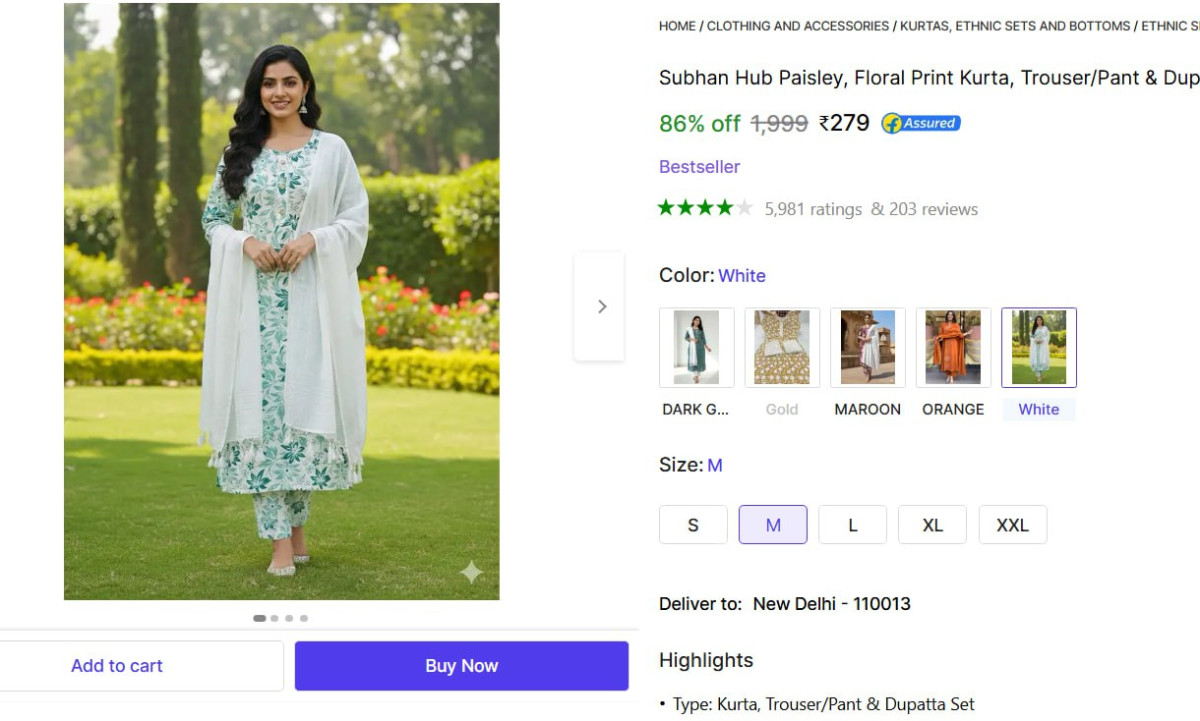 Women Kurta Pant Dupatta Set 279 – Best Price in India