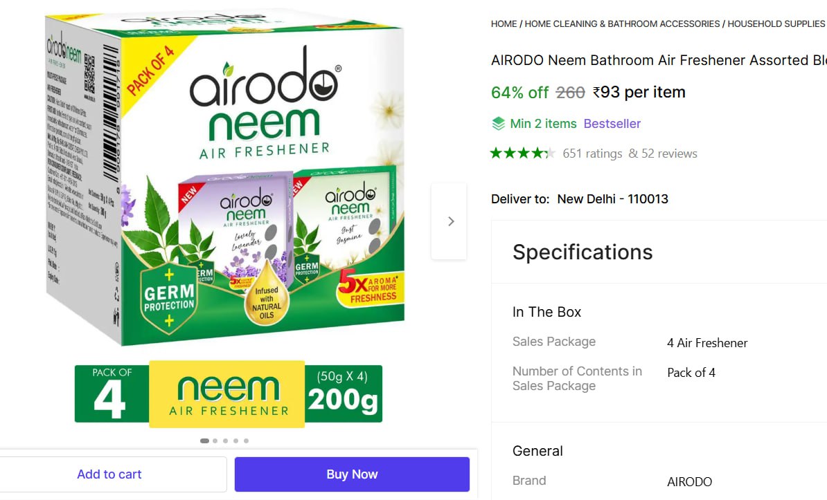 Bathroom Air Freshener (4 X 50 G) 93 More Deals Click Here Must Read – Best
