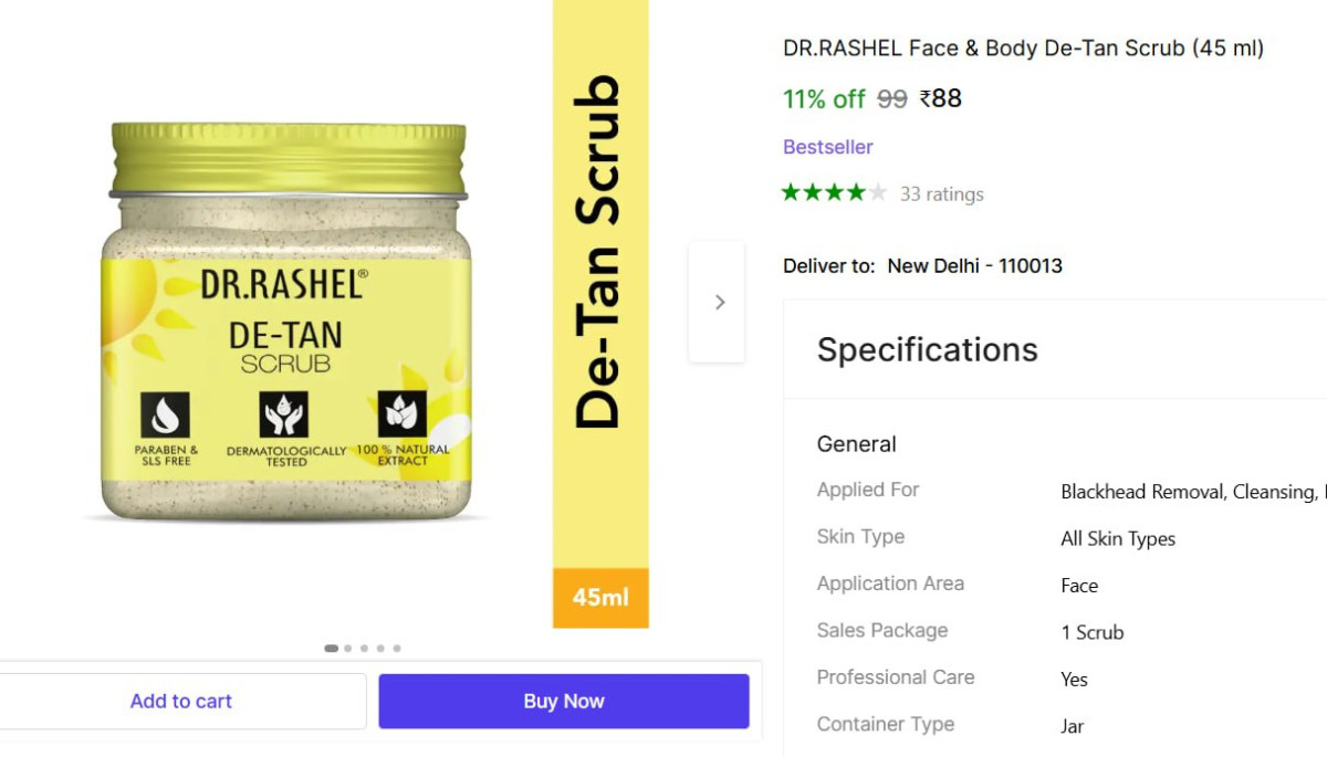 Dr Rashel De- Tan Scrub 88 – Best Price in India