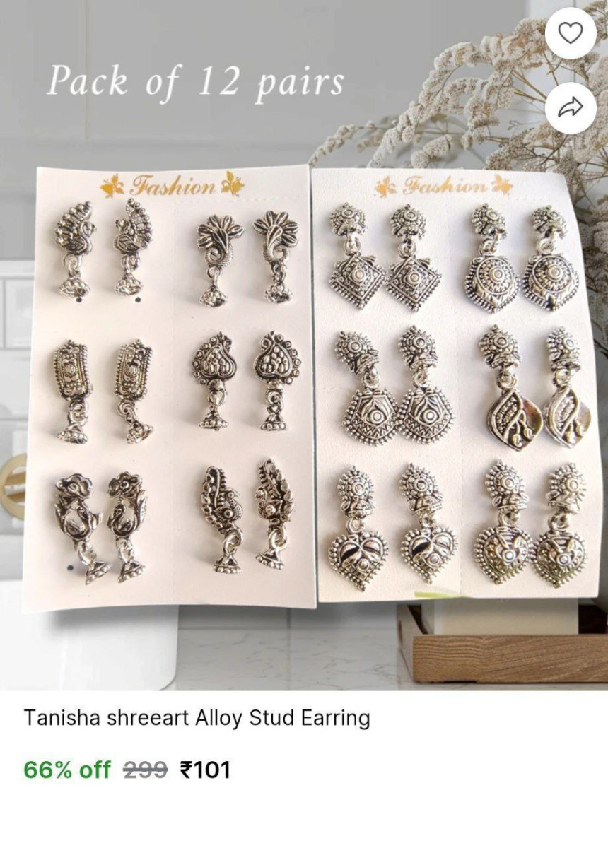 Alloy Stud Earring Pack Of 12 101 – Best Price in India