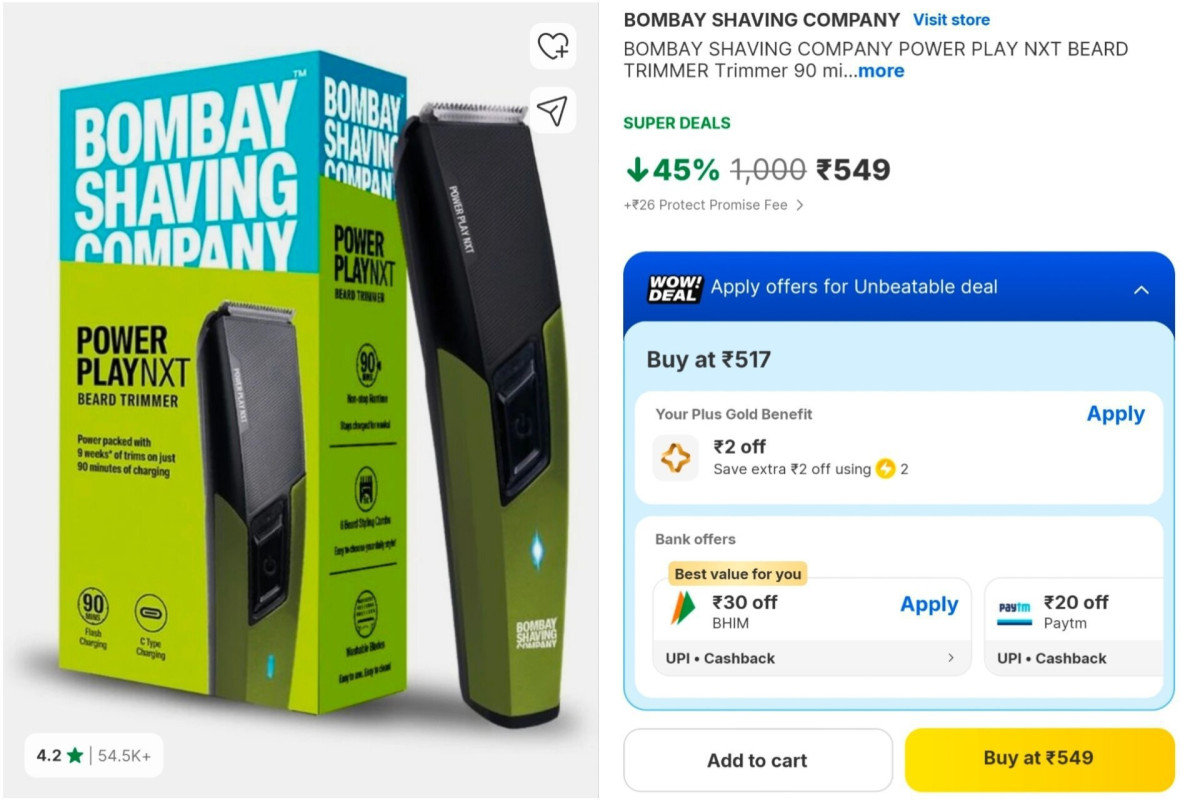 Bombay Shaving Trimmer At 549 – Best Price in India