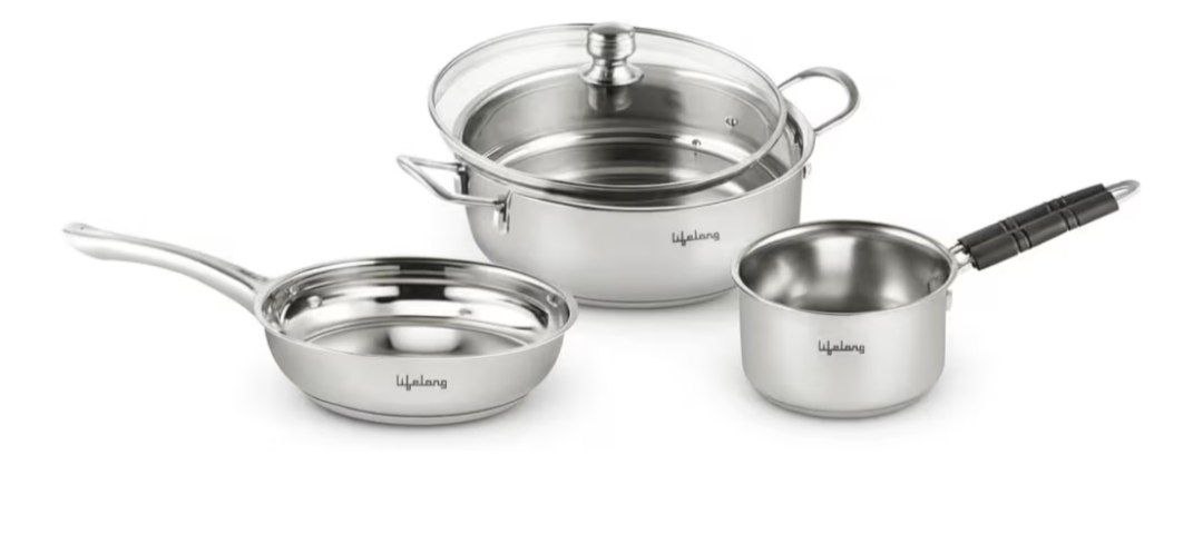 Grablifelong Stainless Steel Kadai Frypan Saucepan For Cooking At 1099 More