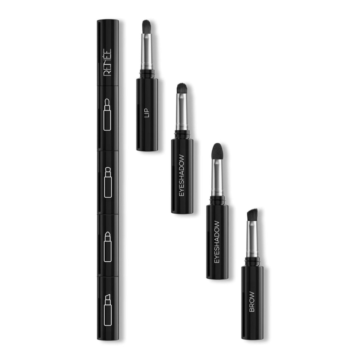 Renee Core 4 4-in-1 Makeup Brush A Multipurpose Wand With 2 Eyeshadows 206 