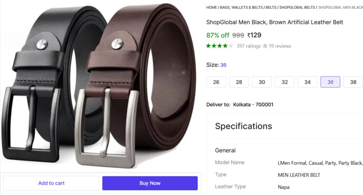Men Artificial Leather Belt Pack Of 2 129 – Best Price in India