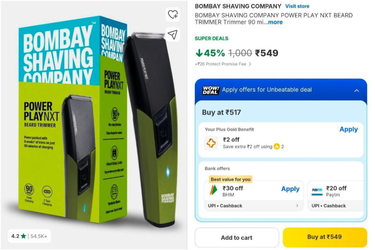 Flipkart Bombay Shaving Trimmer At 549 – Best Price in India