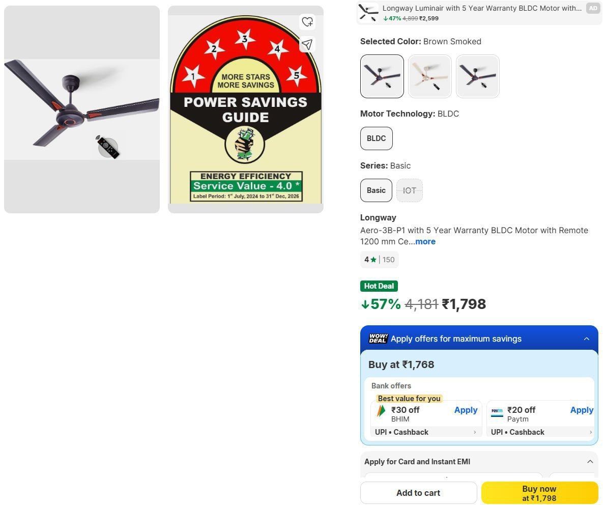 Bldc Cooling Deals Starts 17981798 1999 2599 3200 – Best Price in India