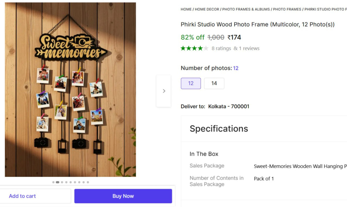 Wood Photo Frame (12 Photo (s)) 174 – Best Price in India