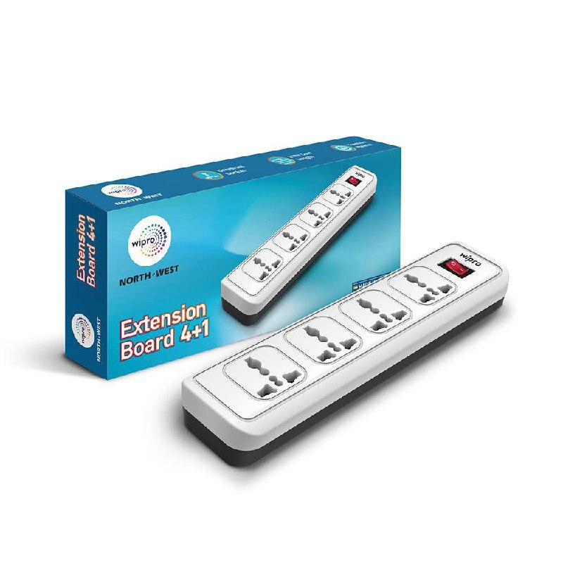 Wipro 4 1 Extension Board 4 Universal Socket With Single Switch 379 – Best 