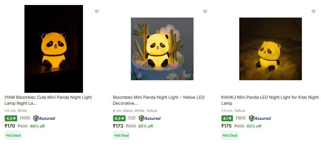 Panda Lamp (7 Different Lights) Starts From Rs 170 – Best Price in India