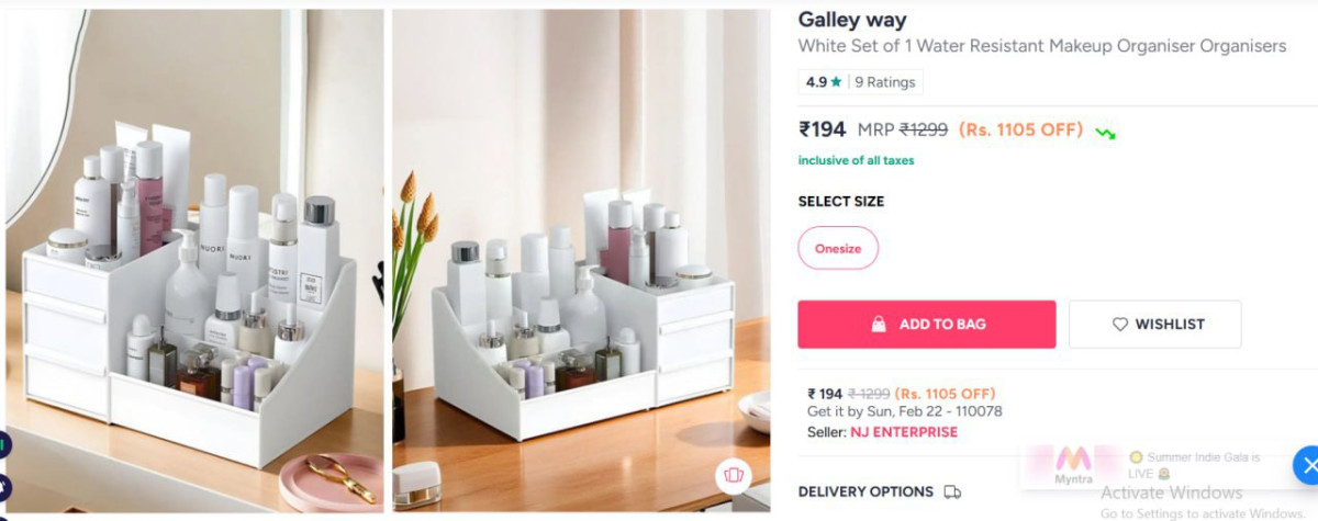 Myntra Top Seller Makeup Organiser At Just Rs 194 – Best Price in India