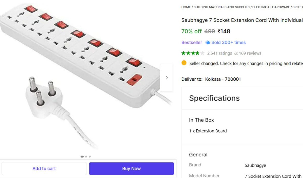 Shopsy 7 Socket Extension Board 148 – Best Price in India
