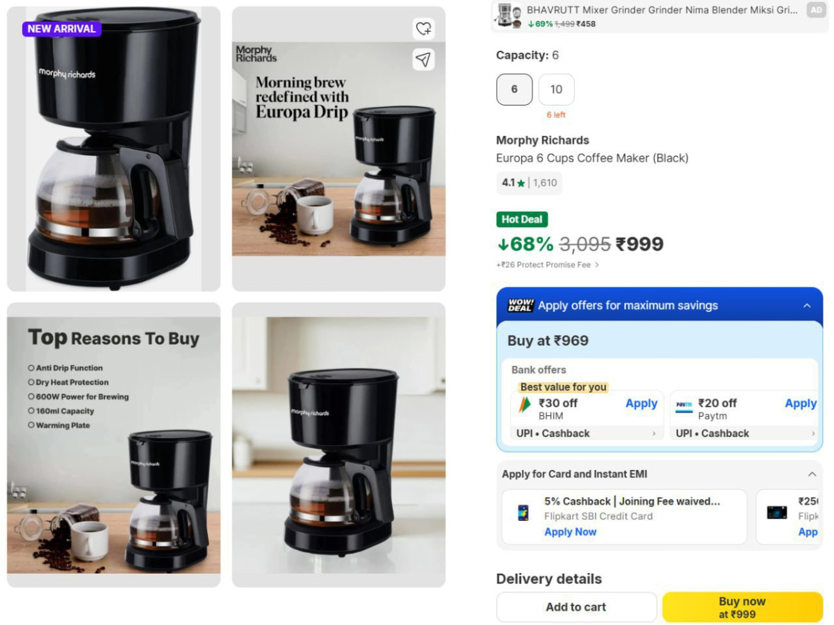 Morphy Richards Coffee Maker 999 – Best Price in India