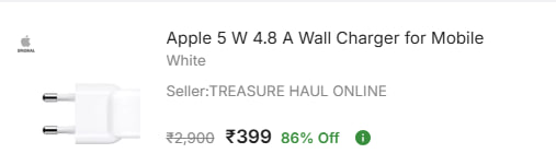 - Apple 5 W 4 8 A Wall Charger For Mobile At Rs 399 – Best Price in India