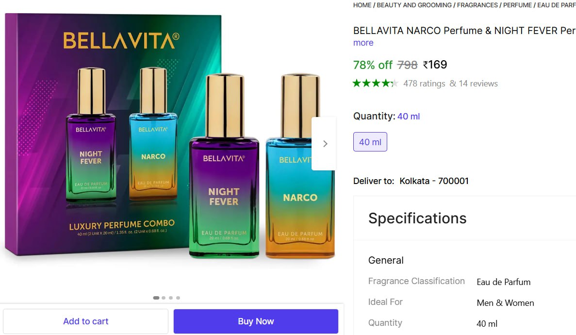 Bellavita Perfume Combo 169 – Best Price in India