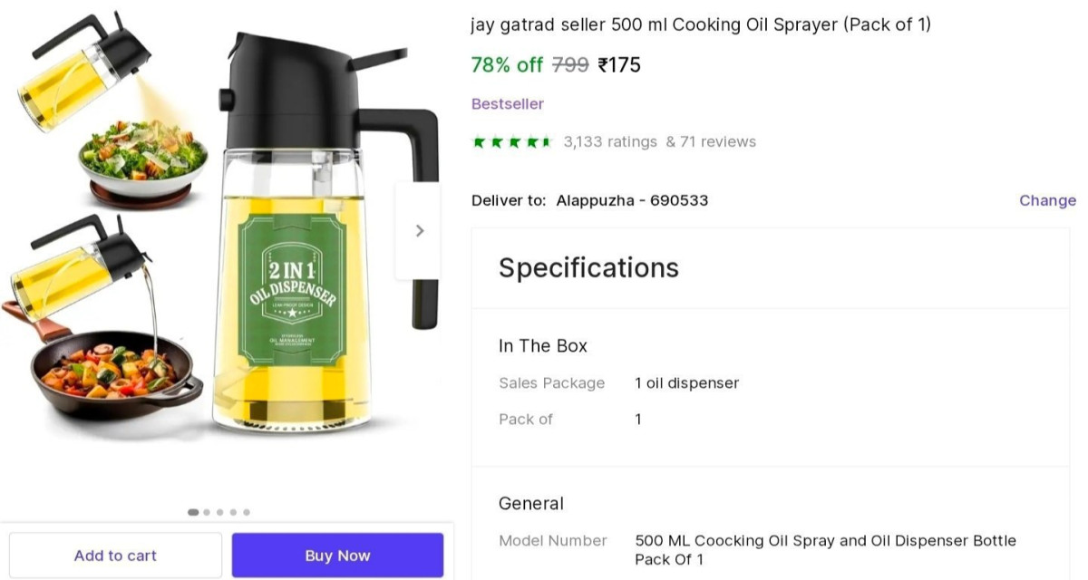 Oil Dispenser And Sprayer At 175 – Best Price in India