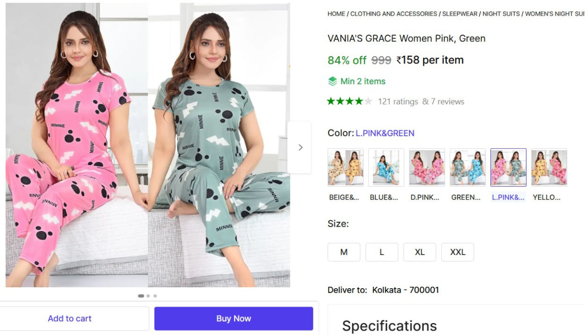 Women S Night Suits 158 170 170 More – Best Price in India