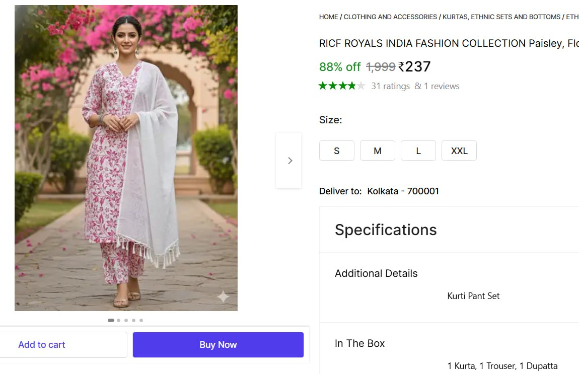 Women Kurta Pant Dupatta Set 237 390 419 More – Best Price in India