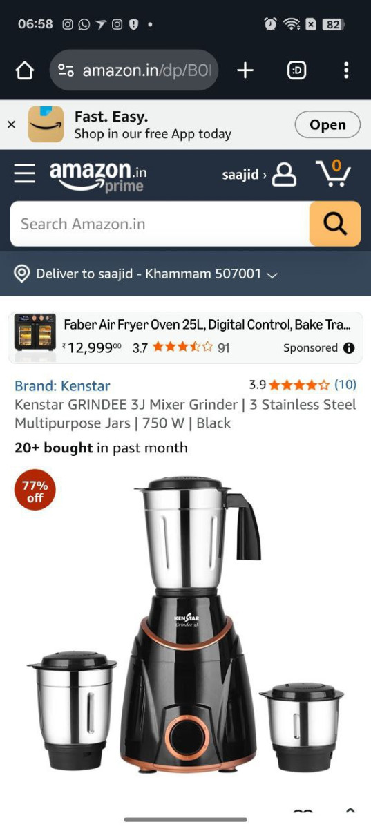 Grabkenstar 3j Mixer Grinder At Rs 2099reg 2 500 – Best Price in India