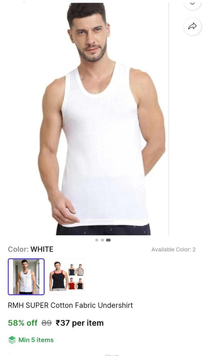 Men White Vest 37more Min Buy 1-5 Qty – Best Price in India