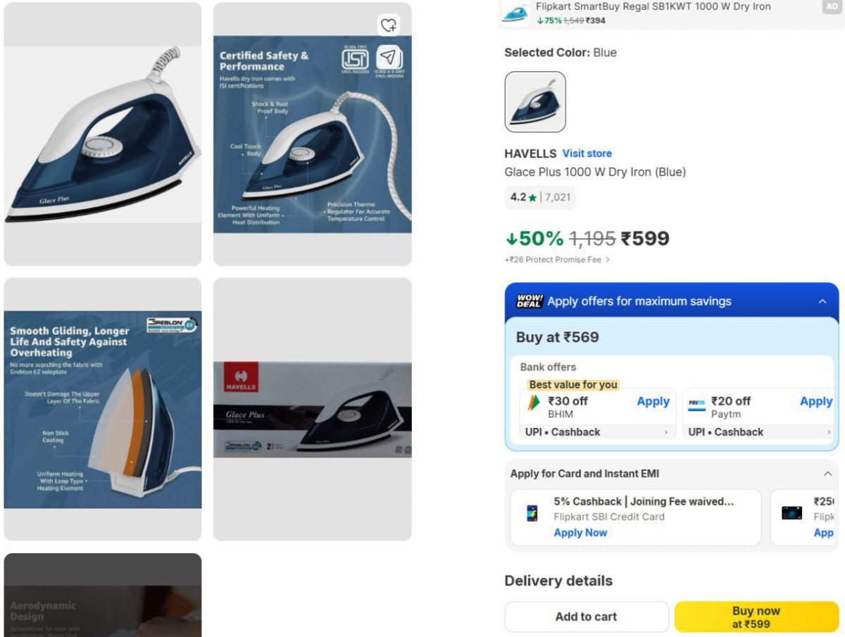 Havells 1000w Dry Iron At 599 – Best Price in India