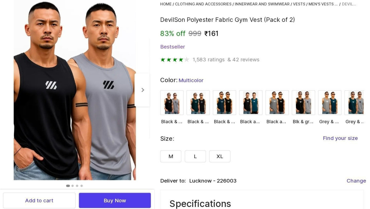 Gym Vest (set Of 2) At 161 – Best Price in India