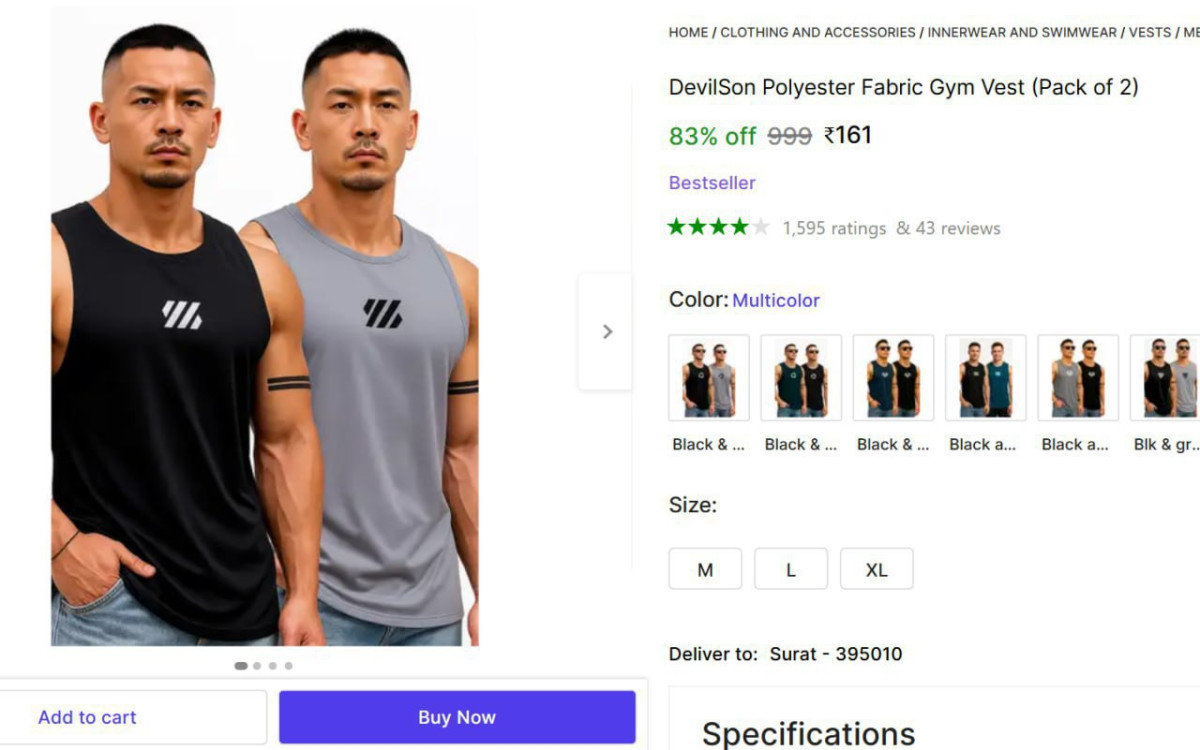 Gym Vest (set Of 2) At 161 – Best Price in India
