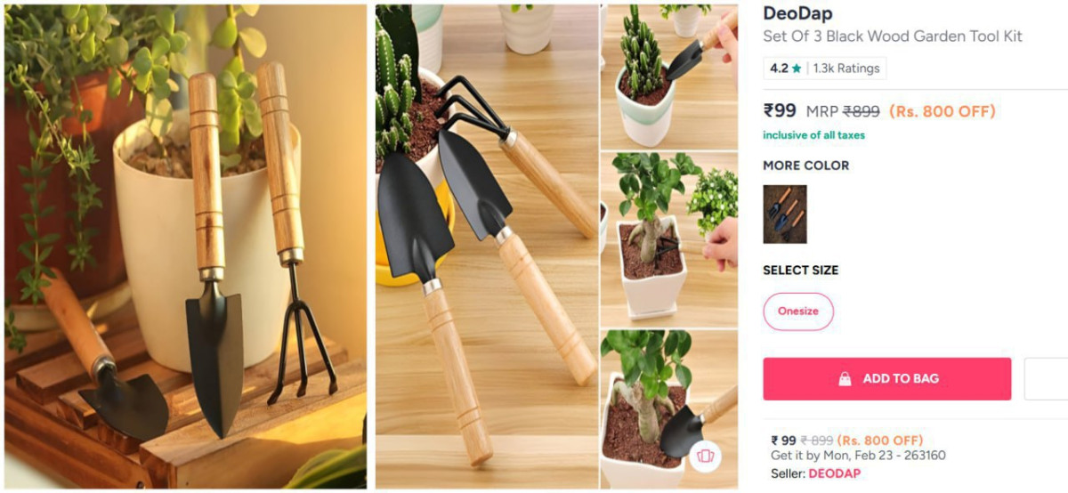 Grab Set Of 3 Black Garden Tool 99 – Best Price in India