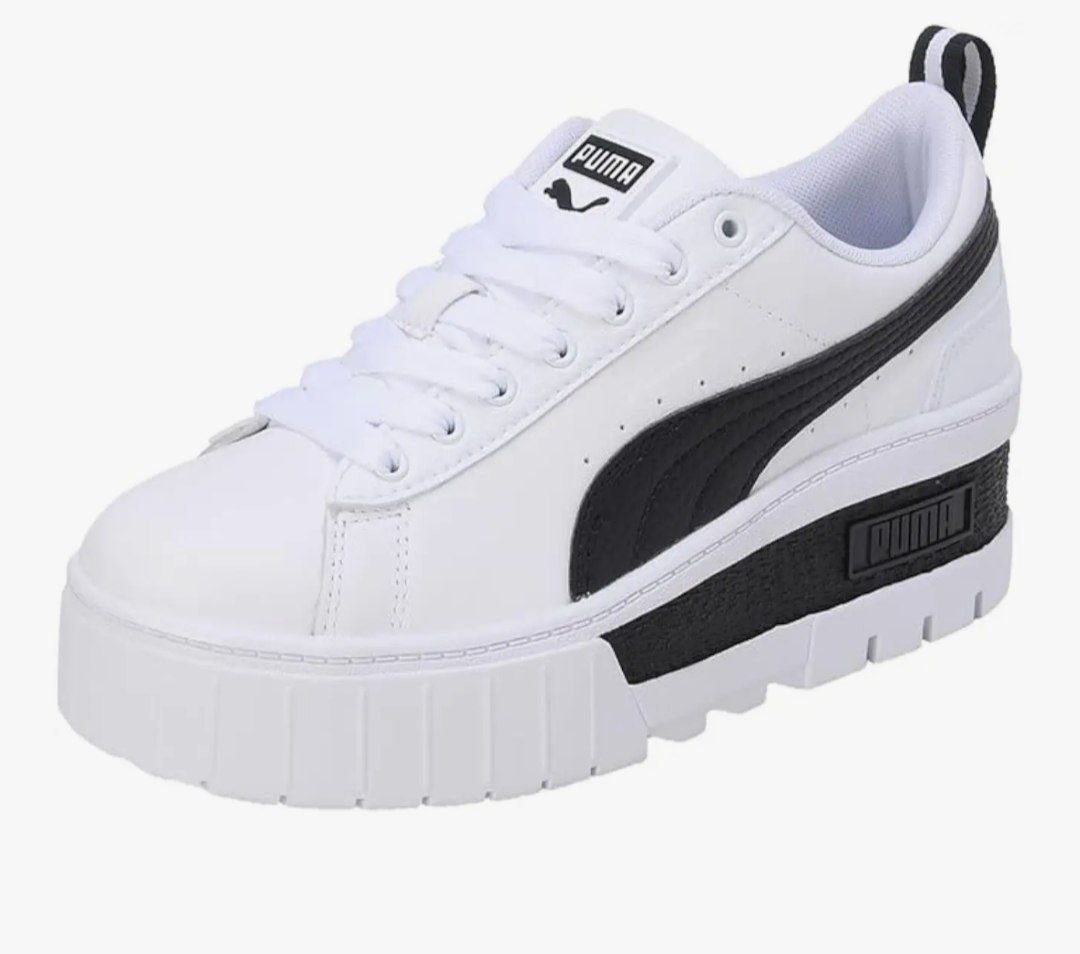 Grabpuma Womens Mayze Wedge Wns White-black Sneaker - 7 Uk (38627301) At 29
