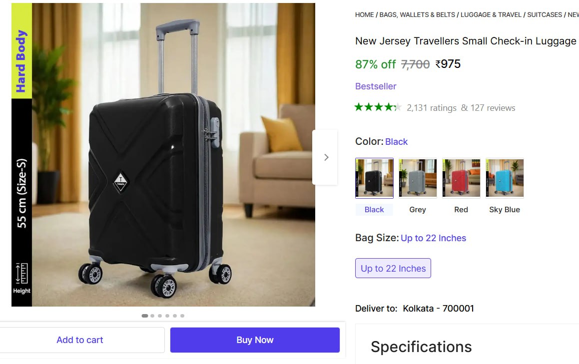 Shopsy New Jersey Trolley Bag 975 – Best Price in India