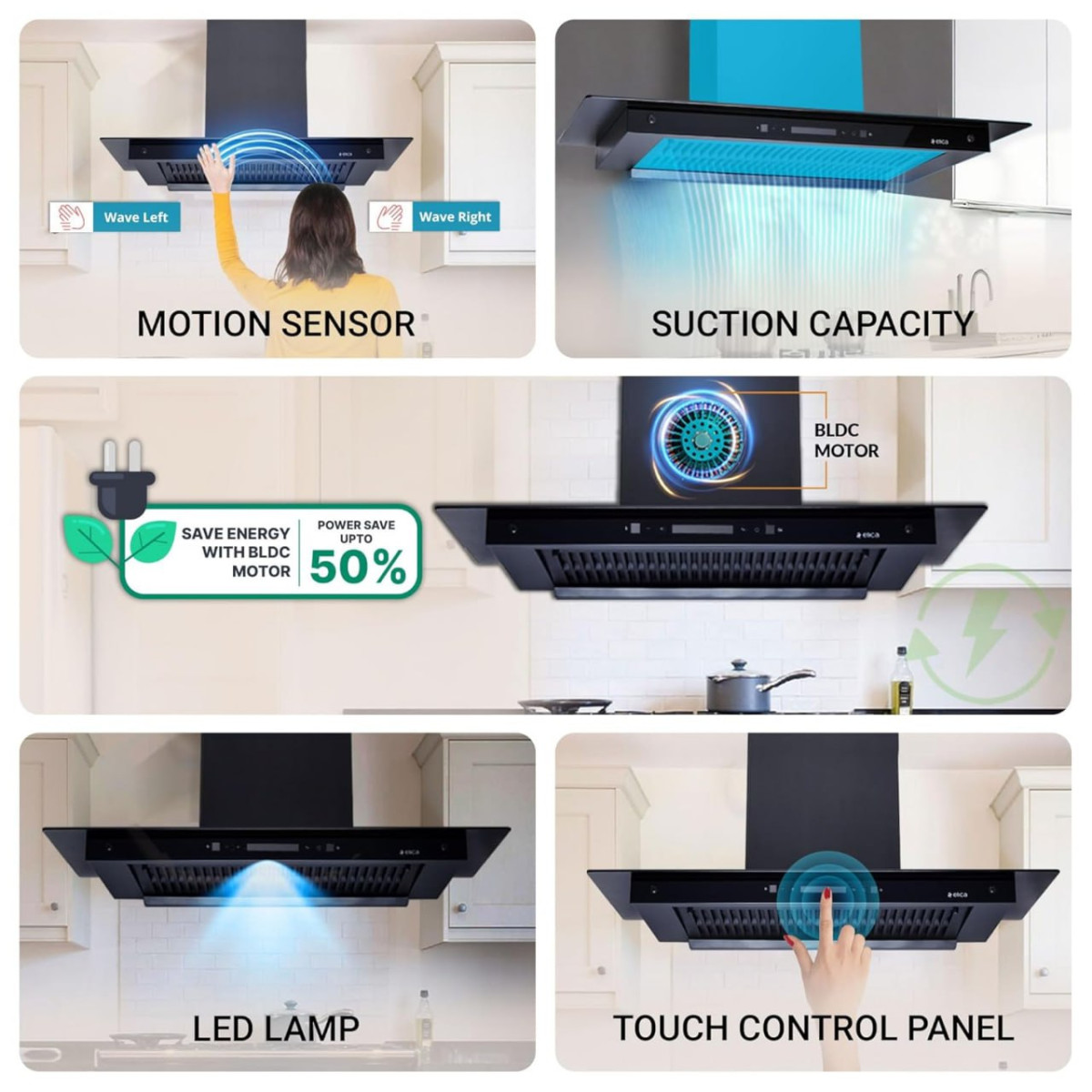 Elica 90cm 1600 M3 Hr Bldc Filterless Autoclean Kitchen Chimney 16998 – Bes