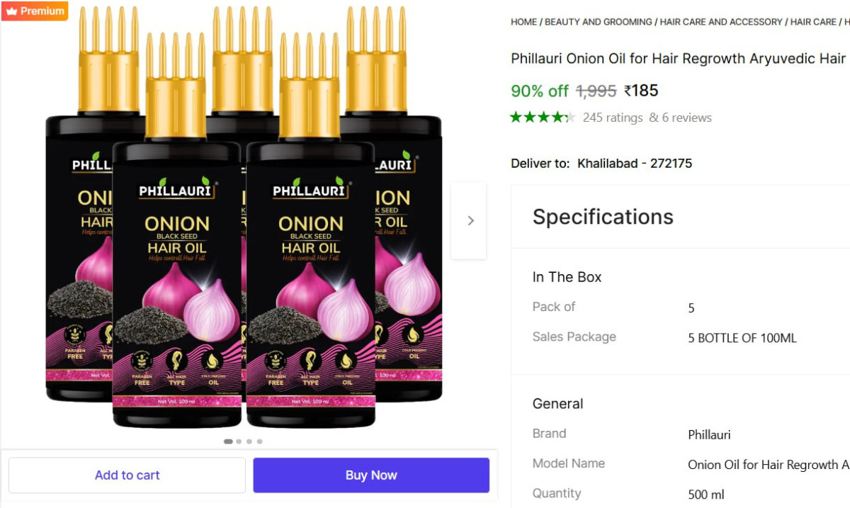 Shopsy Phillauri Onion Oil For Hair (500 Ml) 185 – Best Price in India