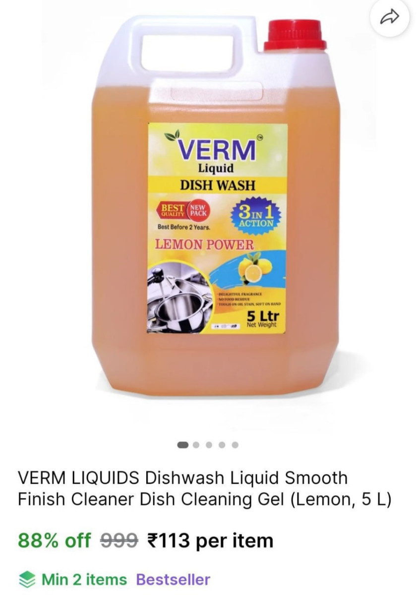 Shopsy Dishwash Liquid Gel 5ltr 113(min Buy 2 Qty) – Best Price in India