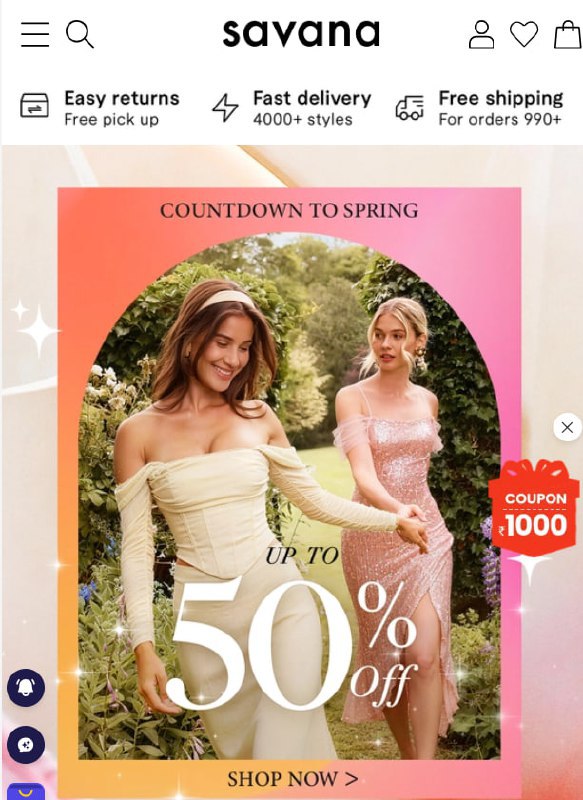 Savana Spring Sale Is Live Up To 50 Extra Coupon 1000 Offperfect Time To Re