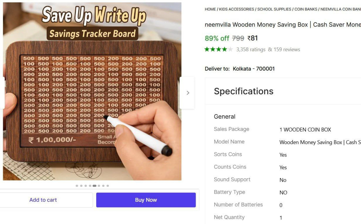 Wooden Money Saving Box 81 – Best Price in India