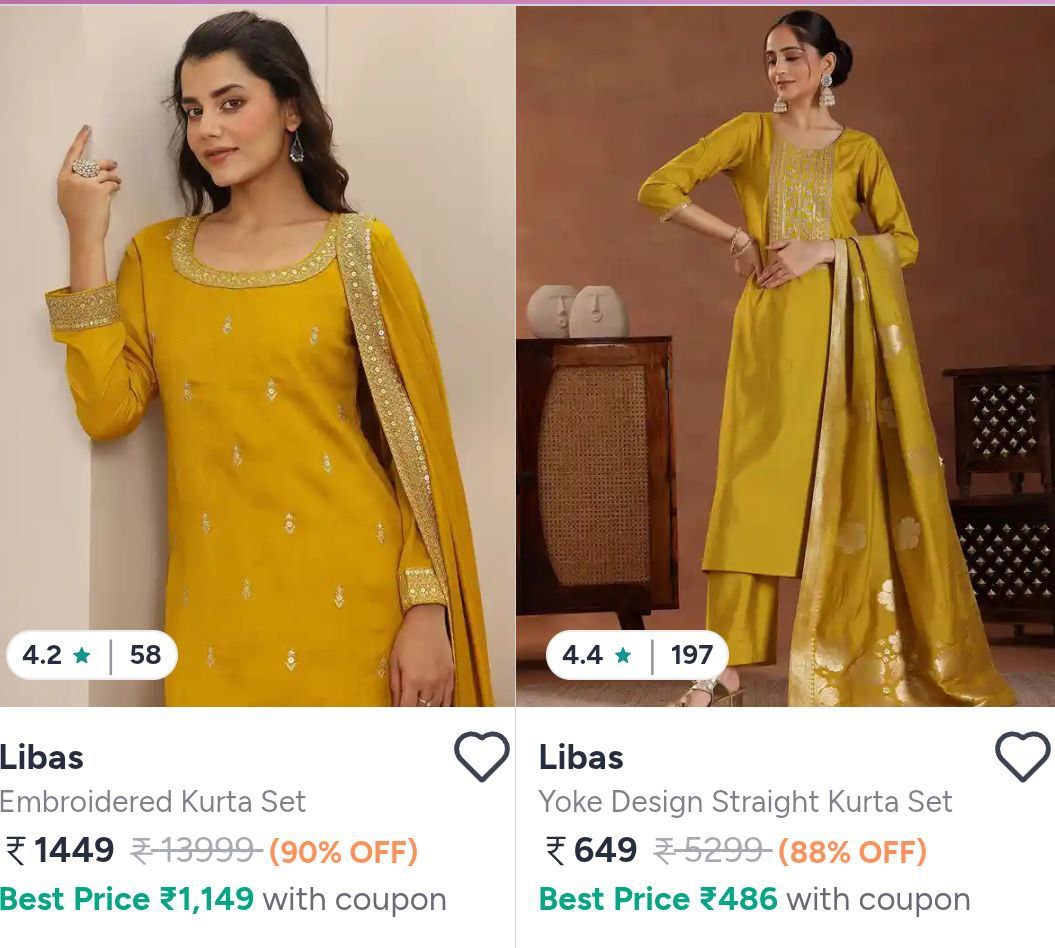 Myntra 90 On Libas Women Clothing Kurta Kurta Sets – Best Price in India